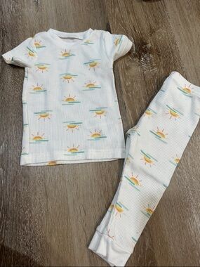 Carter's White Baby Pajama Set with Yellow & Teal Sun Print